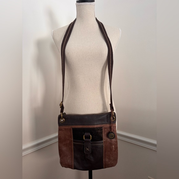 The Sak | 100% Genuine Leather | Two-Tone Brown & Black | Messenger Shoulder Bag - Picture 5 of 13